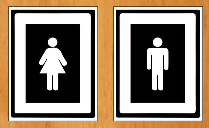 Girl &amp; Boy Indication for Washroom Sun Sign Board - 7 in x 9 in
