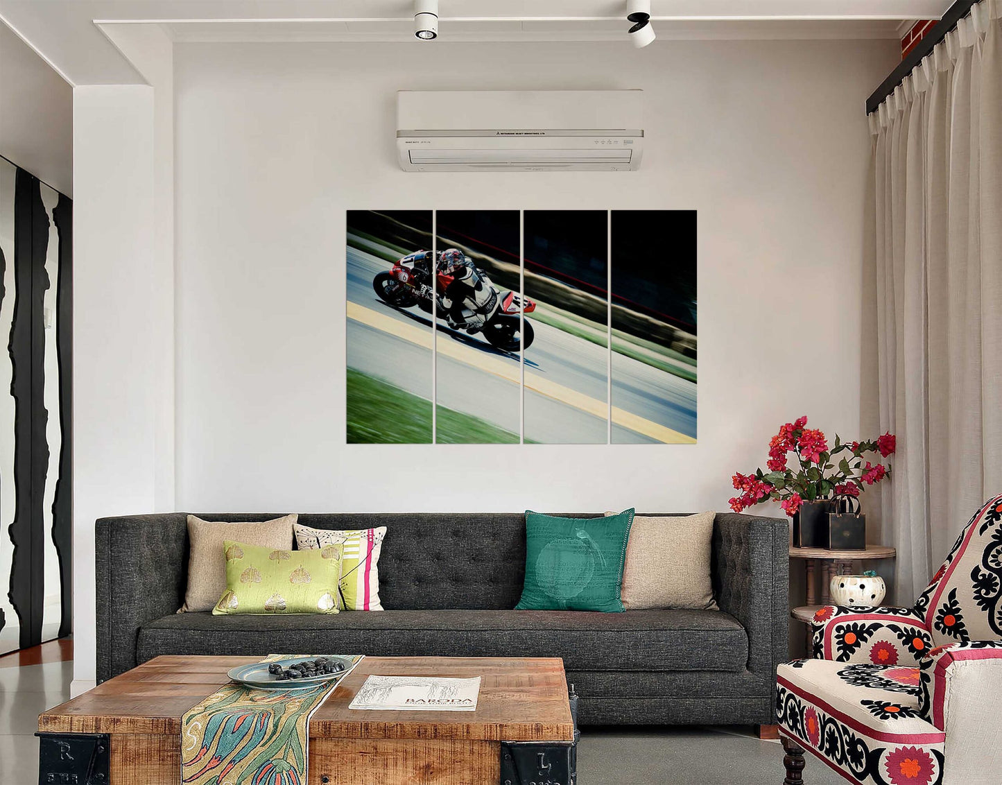 Speedway Motorcycle Race Panning Wall Wall Painting