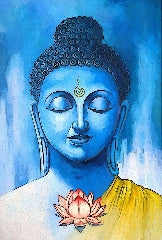 Peaceful Lord Goutam Buddha Painting Art Wall Photo Print