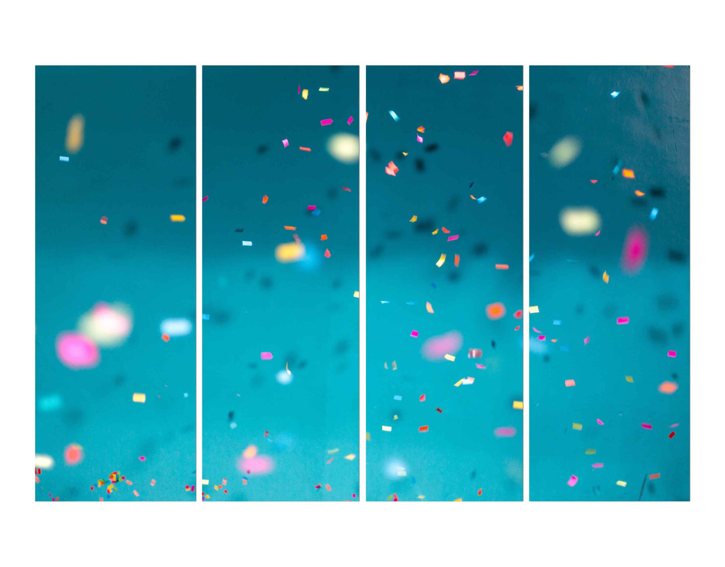 Party Celebration Confetti on Blue Background Wall Art Painting