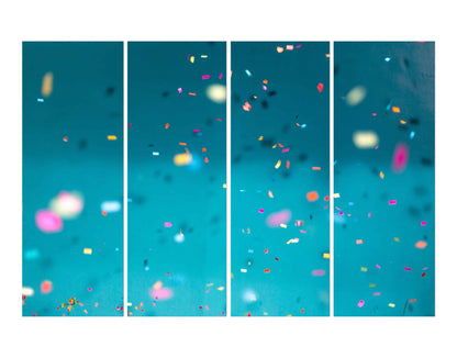 Party Celebration Confetti on Blue Background Wall Art Painting