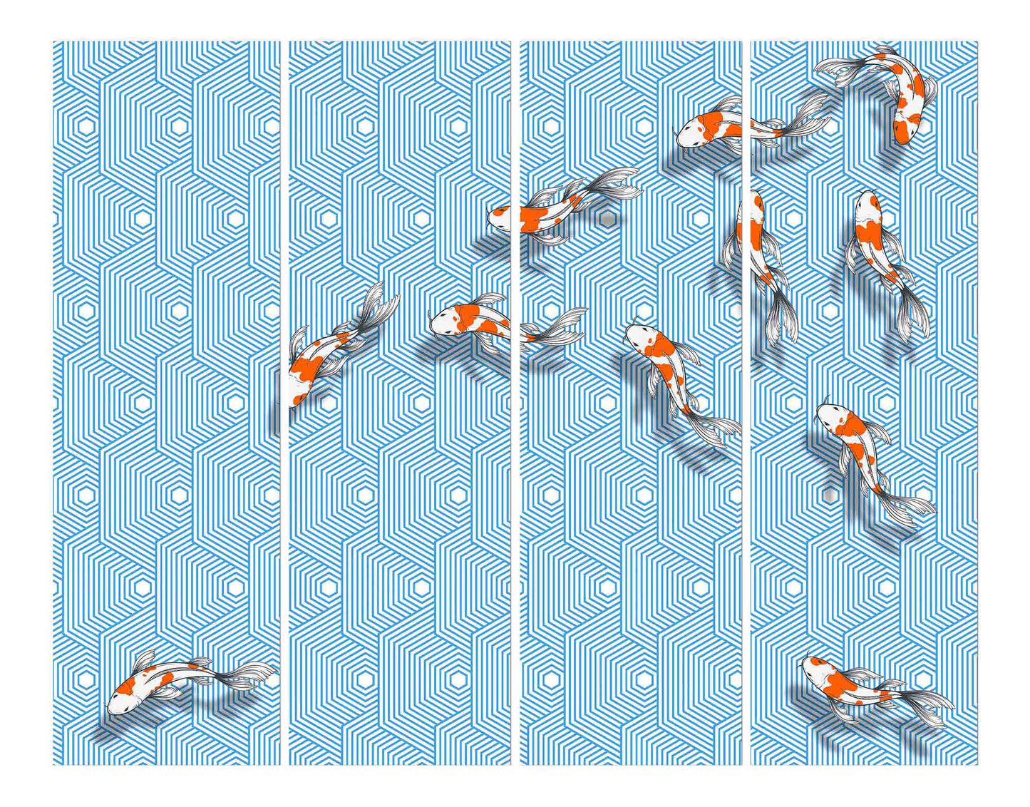 Multi Fishes Pattern Designed Wall Photo Print