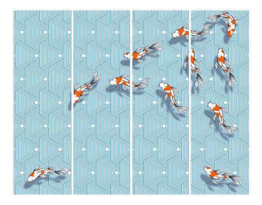 Multi Fishes Pattern Designed Wall Photo Print