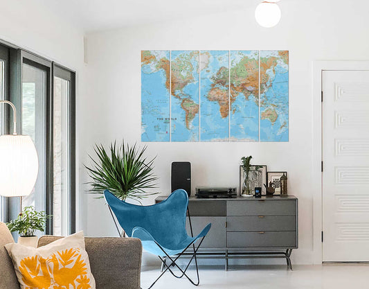 World Map Wall Art Painting