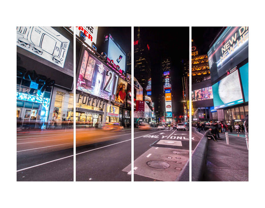 Newyork Night Rush Hour Wall Painting