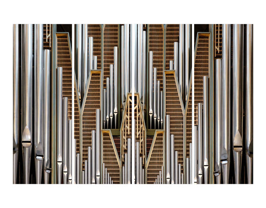 Impressive Silver Pipe Organ Wall Art Print