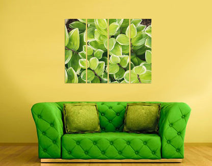 Green Leaves Wall Art Painting