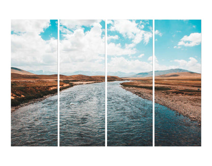 Clear Sky Over Flowing River Wall Photo Print