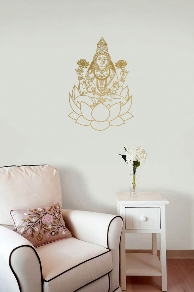 WDC01030 Goddess Lakshmi GoldLL room sticker