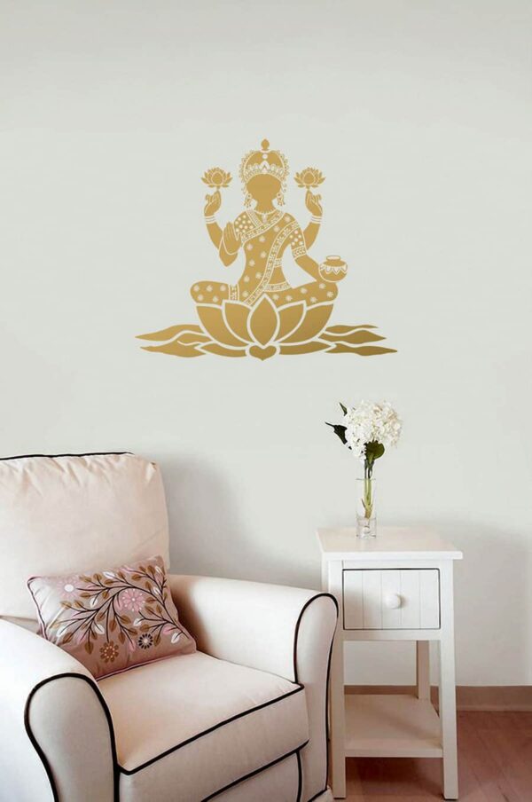 WDC01031 Lotus Lakshmi Gold L room sticker
