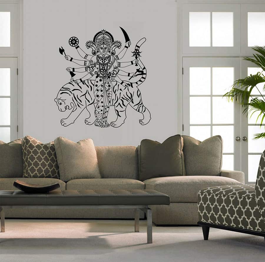 Durga with Tiger Wall Sticker