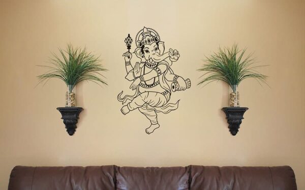 WDC01049 Dancing Ganesha Black L room sticker