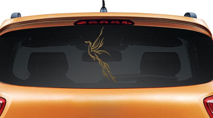 Paradise Bird Gold Rear Car Sticker