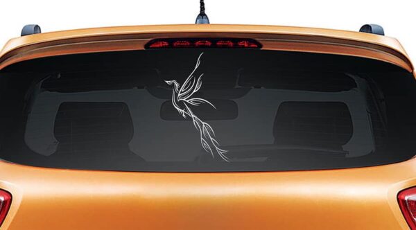Paradise Bird Silver Rear Car Sticker