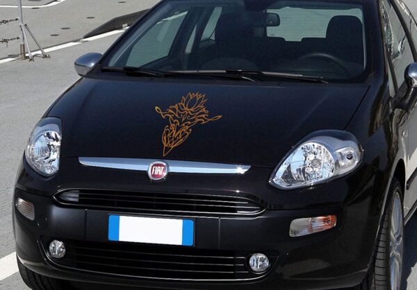 Lotus Calligraphy Copper Bonnet Car Sticker
