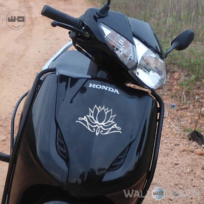 WallDesign Motorcycle Graphics Indian Lotus Silver Stickers Reflective Vinyl