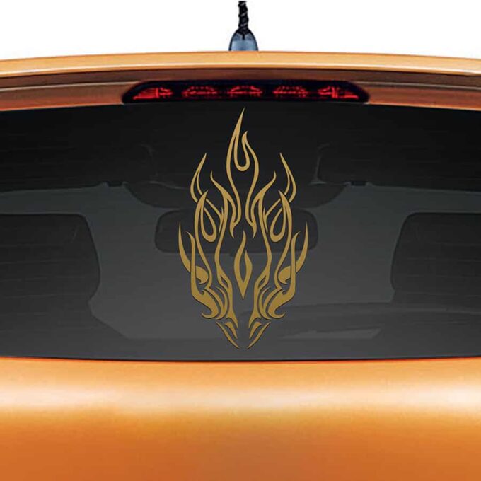 Dragon Breath Gold Rear Car Sticker