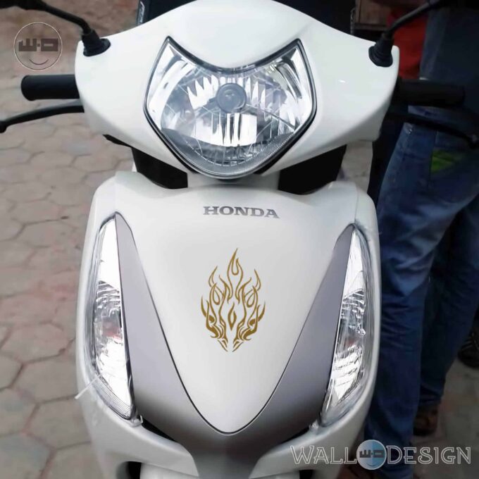 WallDesign Scooter Stickers Tribal Dragon Breath Gold Reflective Vinyl