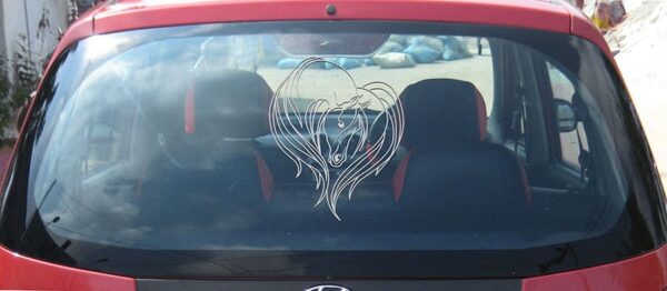Horse Love Silver Rear Car Sticker