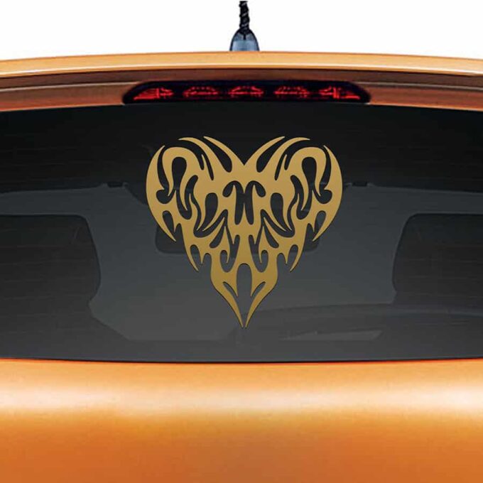 Pump my Heart Gold Rear Car Sticker