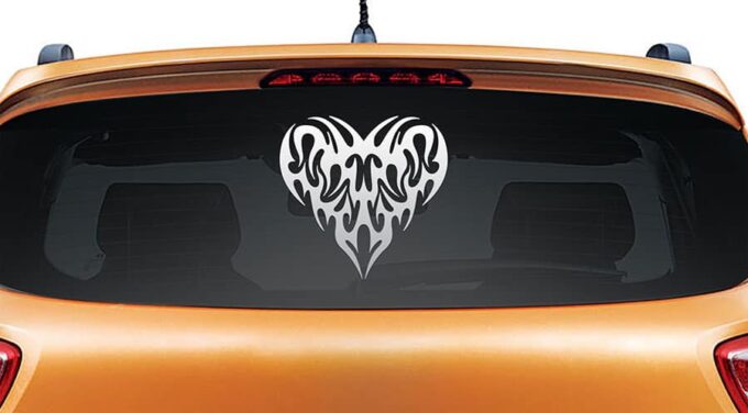 Pump my Heart Silver Rear Car Sticker
