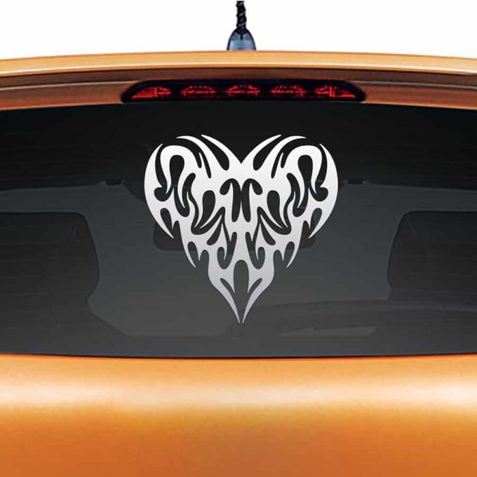 Pump my Heart Silver Rear Car Sticker