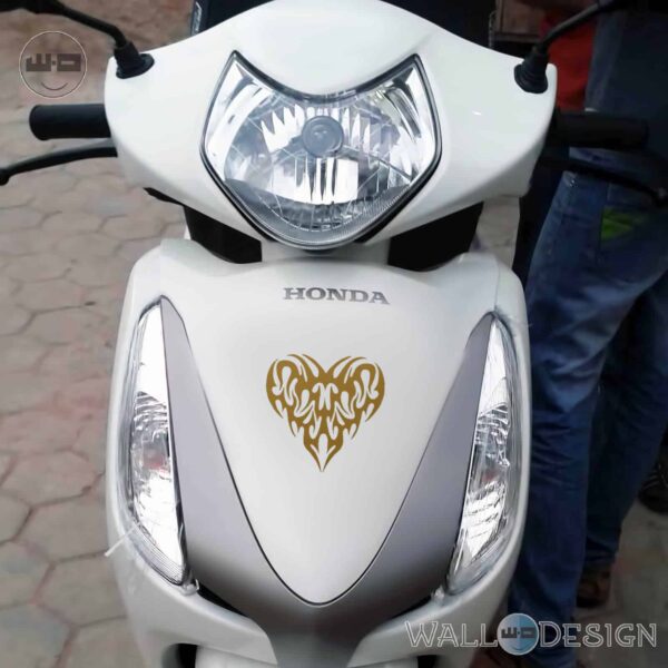 WallDesign Scooter Stickers Pump My Heart With Love Gold Reflective Vinyl