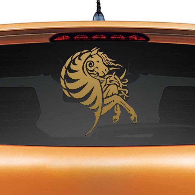 Yakari Gold Rear Car Sticker