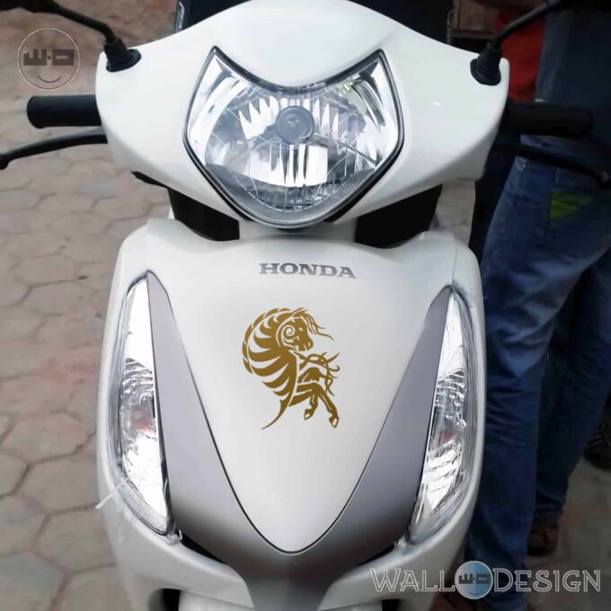 WallDesign Stickers Design Motorbikes Yakari Horse Gold Reflective Vinyl