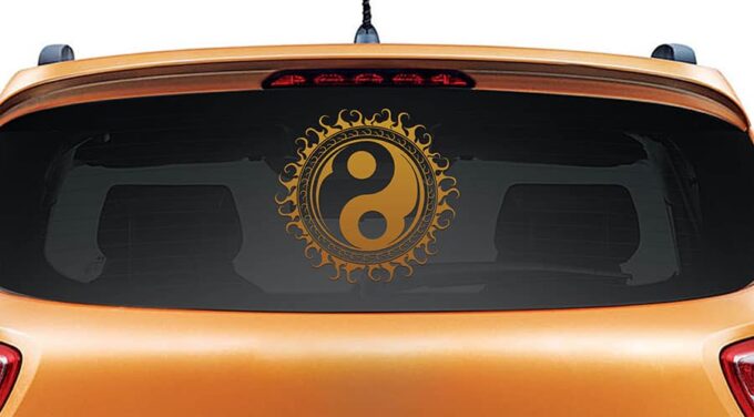 Yin Yang Copper Rear Car Sticker