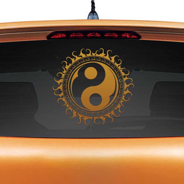 Yin Yang Copper Rear Car Sticker