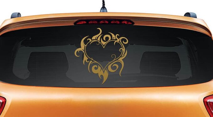 Love Grows Gold Rear Car Sticker