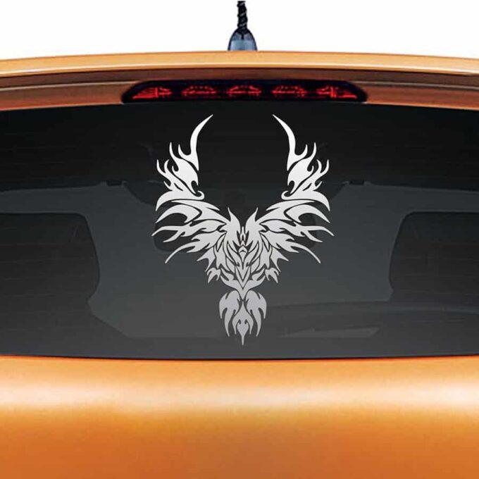 Rise from the Ashes Silver Rear Car Sticker