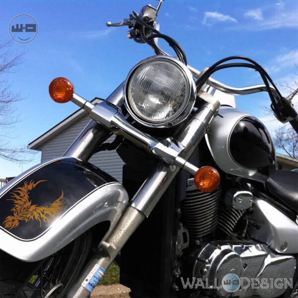 WallDesign Bike Stickers Rise From The Ashes Bird Copper Reflective Vinyl