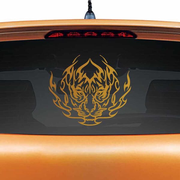 Eye of the Tiger Copper Rear Car Sticker