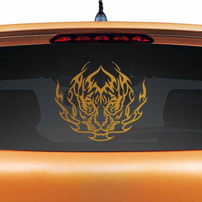 Eye of the Tiger Copper Rear Car Sticker