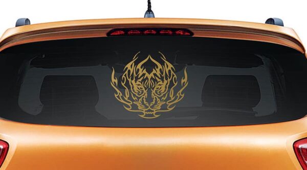 Eye of the Tiger Gold Rear Car Sticker