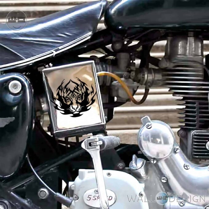 WallDesign Bike Racing Stickers Eye Of The Tiger Black Reflective Vinyl