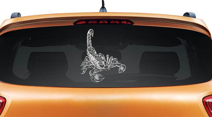 Scorpion You Silver Rear Car Sticker