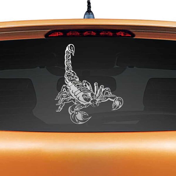 Scorpion You Silver Rear Car Sticker
