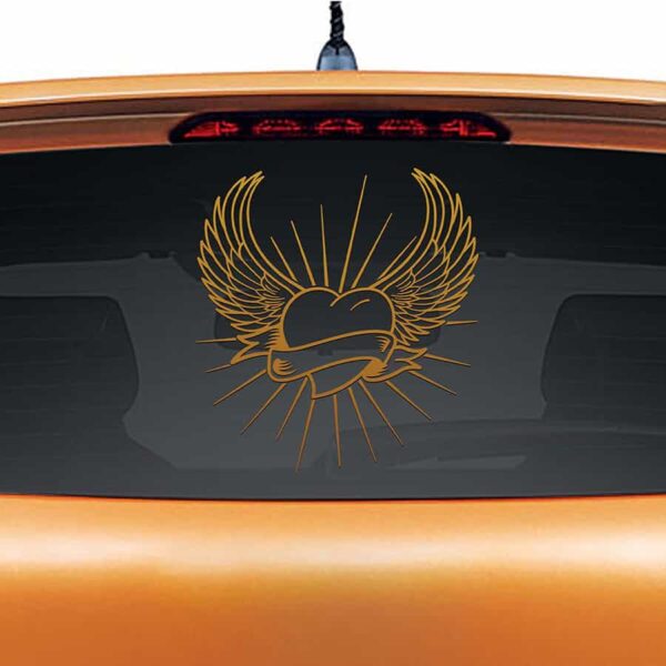 Angel Heart Copper Rear Car Sticker