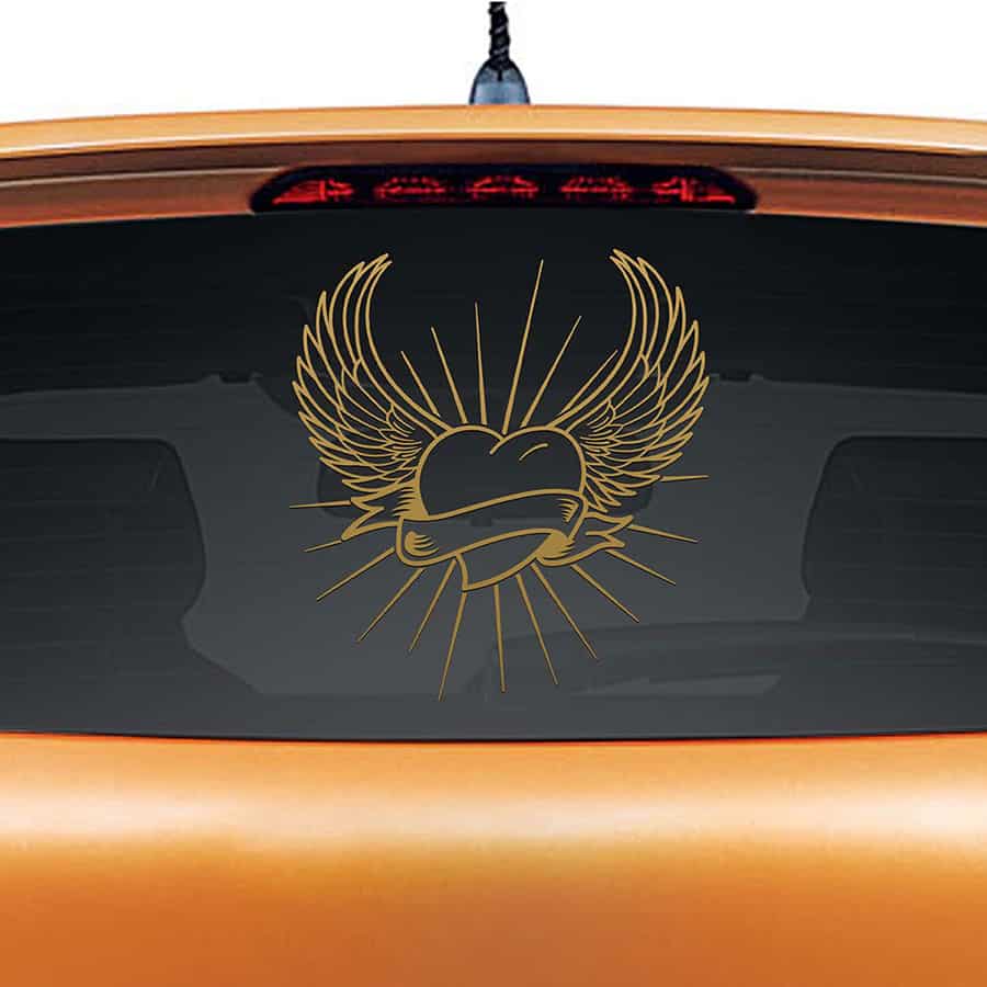 Angel Heart Car Rear Glass Sticker