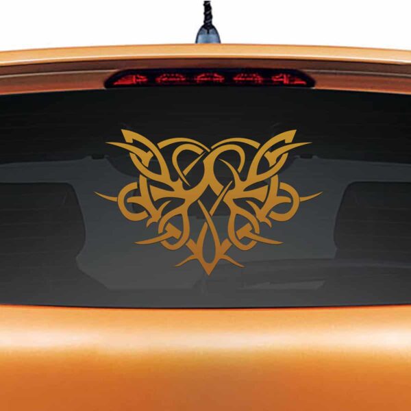 Minoo Heart Copper Rear Car Sticker