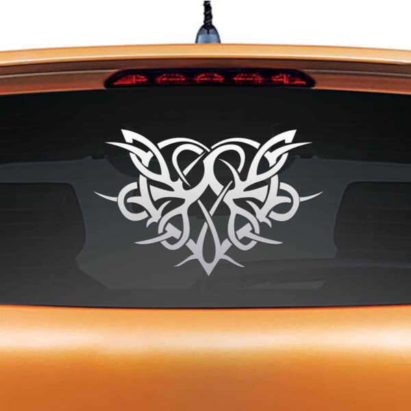 Minoo Heart Silver Rear Car Sticker