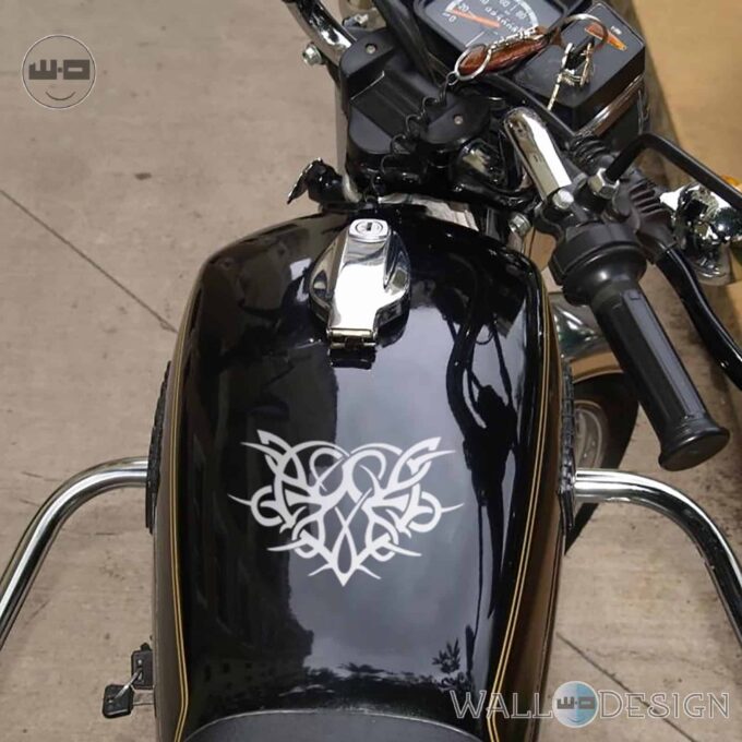 WallDesign Sticker For Motorcycle Love Heart Of Minoo Silver Reflective Vinyl