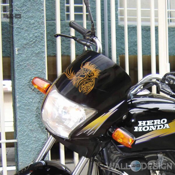 WallDesign Stickers For Motorbikes Horse Tattoo Copper Reflective Vinyl