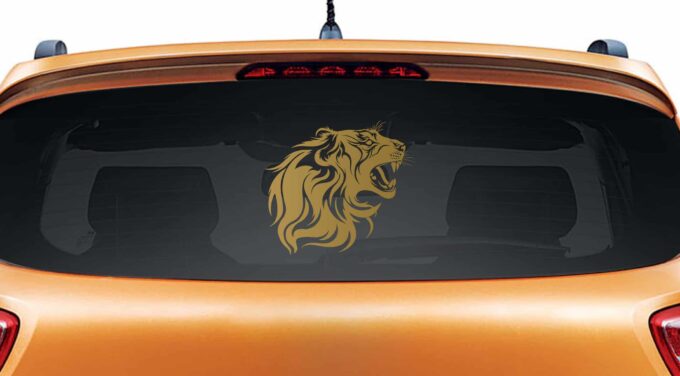 Lions Den Gold Rear Car Sticker
