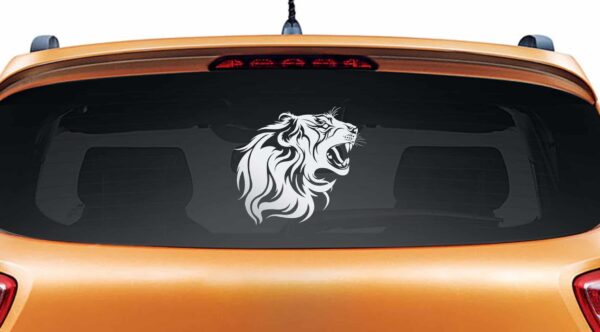 Lions Den Silver Rear Car Sticker