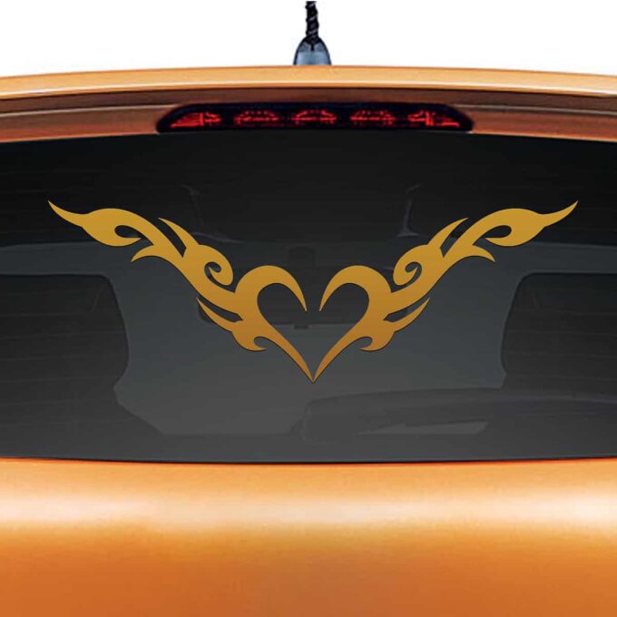 Heart of Fire Copper Rear Car Sticker