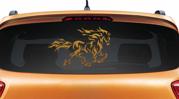 Fiery Stallion Copper Rear Car Sticker